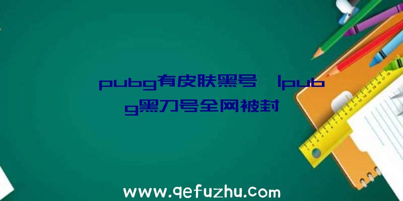 「pubg有皮肤黑号」|pubg黑刀号全网被封